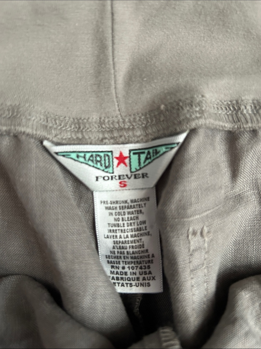 Hard Tail Women's Straight Leg Drawstring Pants in Taupe - Picture 2 of 3